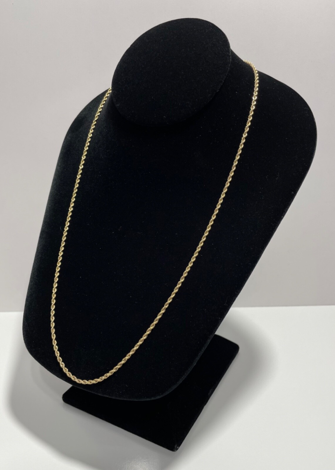 14K Solid Yellow Gold Diamond Cut 2.20mm Rope Chain Necklace Unisex 32 In.