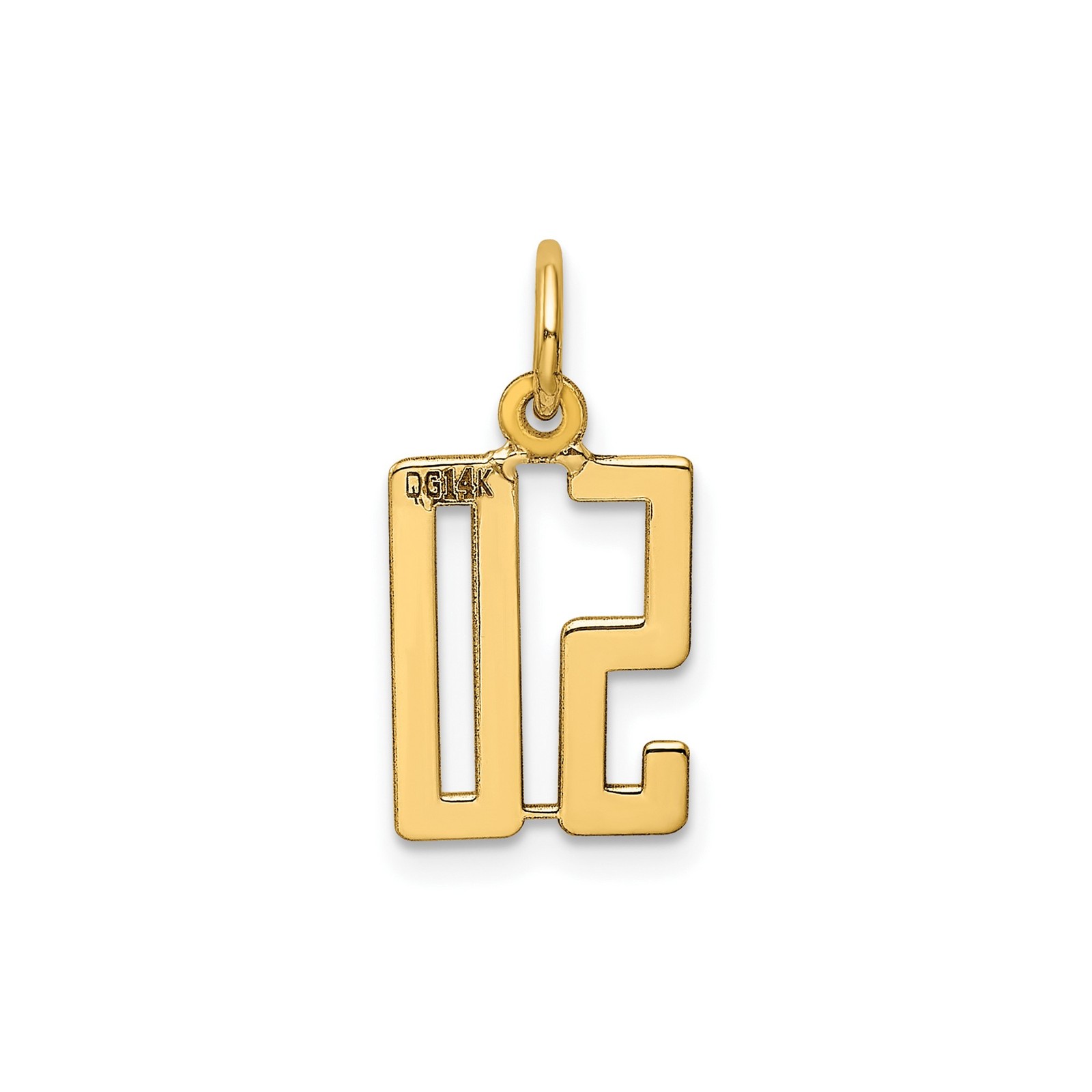 14k Yellow Gold Number 50 Pendant Milestone Charm for Birthday or Anniversary