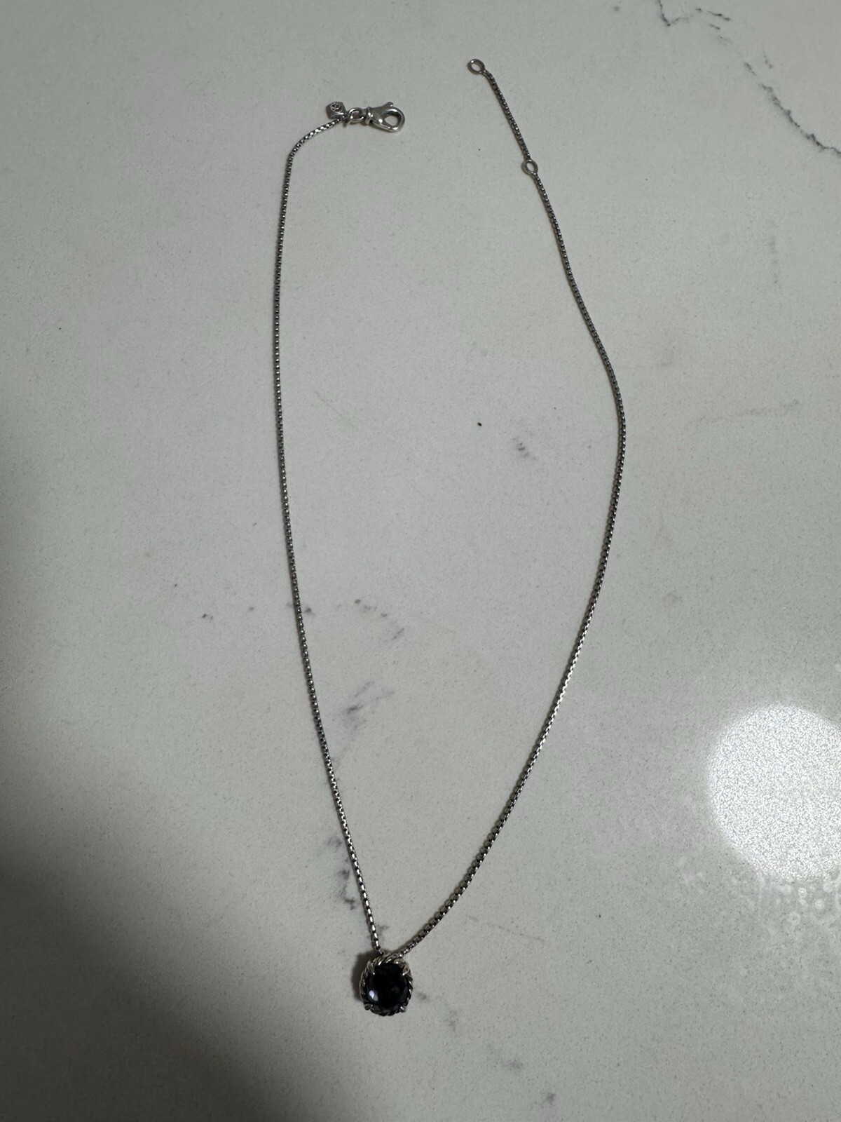 David Yurman Sterling Silver Chatelaine Amethyst Pendant Necklace NEW