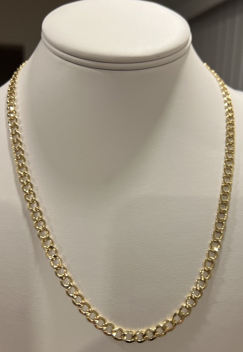 14K Miami Cuban Hollow Curb Link 5.3MM Chain 20″ Gold Necklace BRAND NEW!