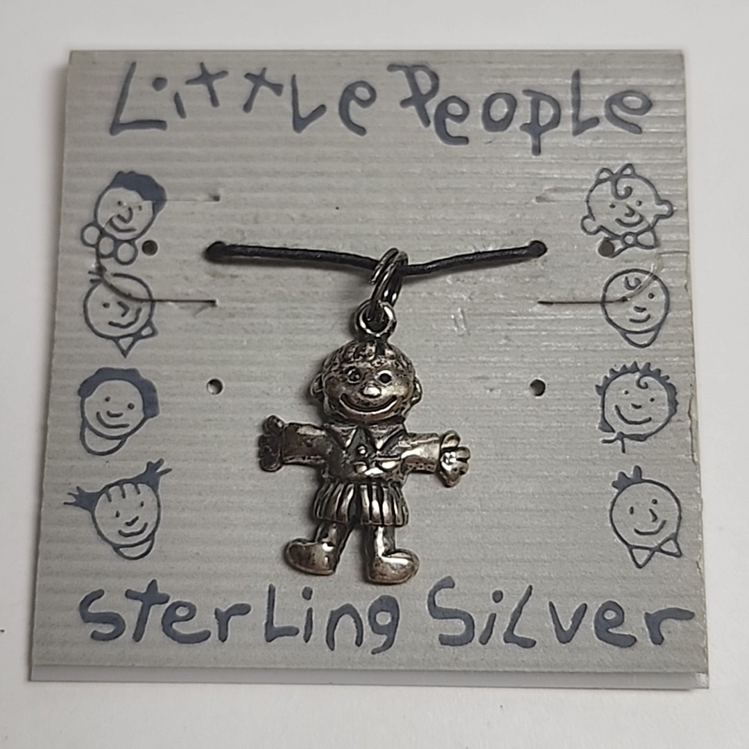 Sterling Silver 925 Pendant Charm Little People Boy NOS Vintage New on Card