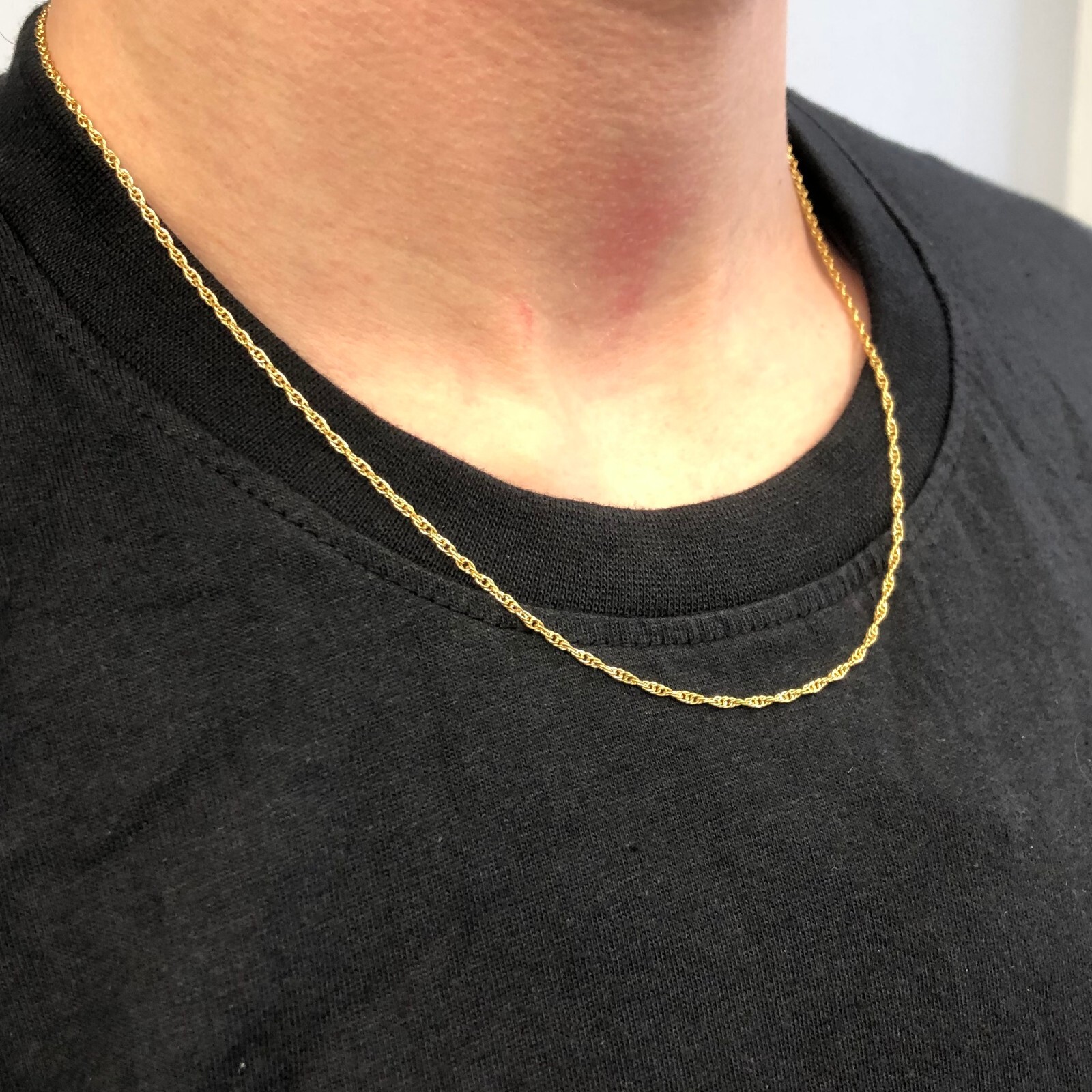 Real Genuine Solid 1/20 14K Yellow Gold Rope Chain Necklace 20 Inch Men Women