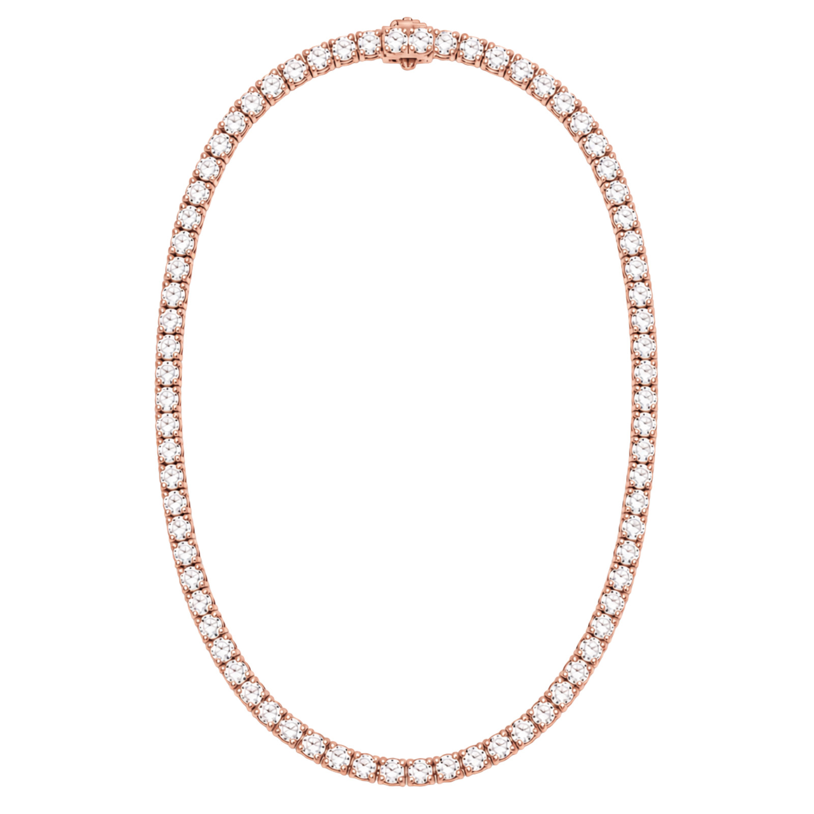 Diamonair 8 CTW Lab Grown Diamond Round Tennis Necklace 14K Rose Gold 18in