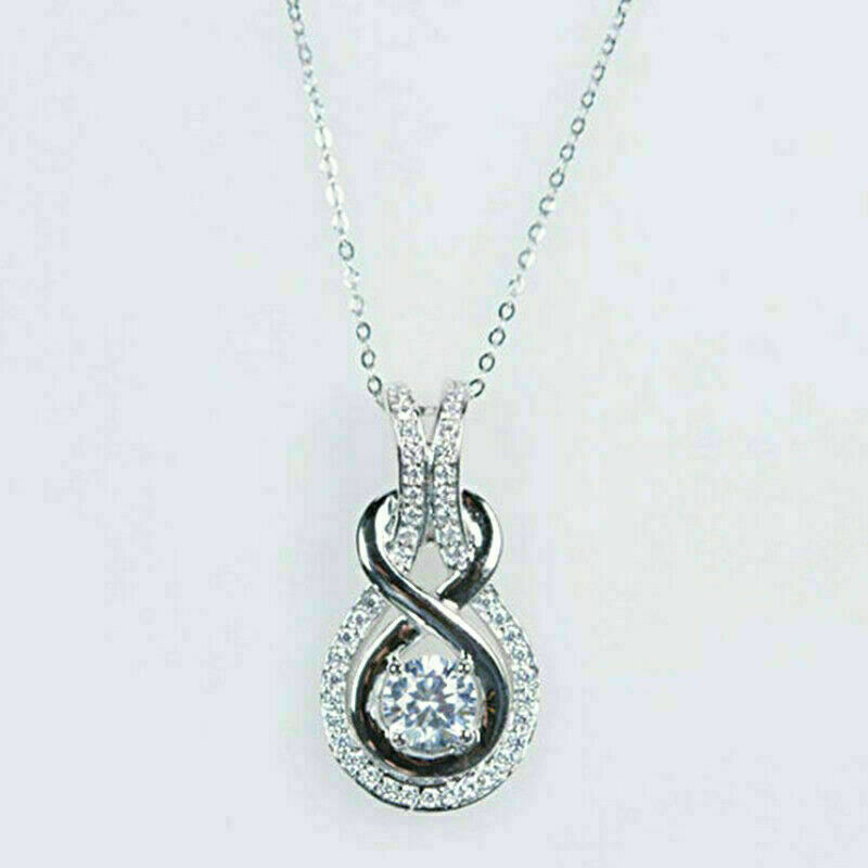 1.00 Ct Round Cut Diamond Pendant Necklace Without Chain 14k White Gold Finish