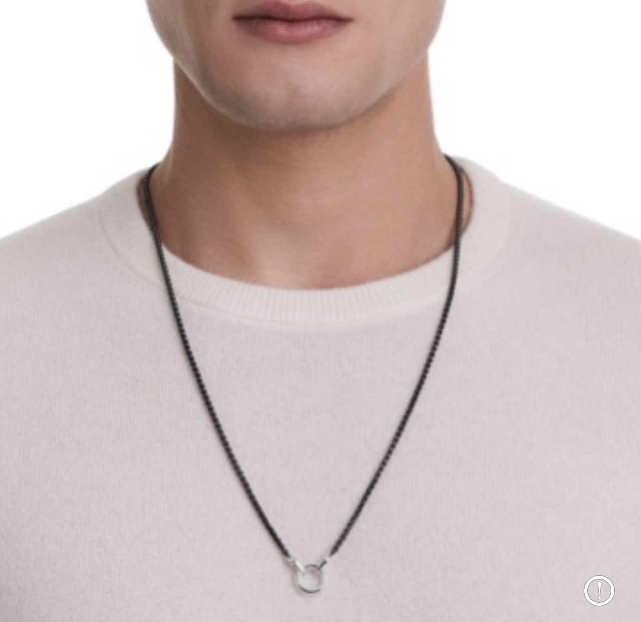David Yurman Smooth Amulet Box Chain Necklace In Darkened Stainless Steel, 2.7mm