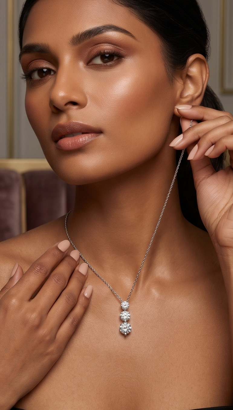 925 silver with 1.09 cttw lab created a white sapphire pendant -18″