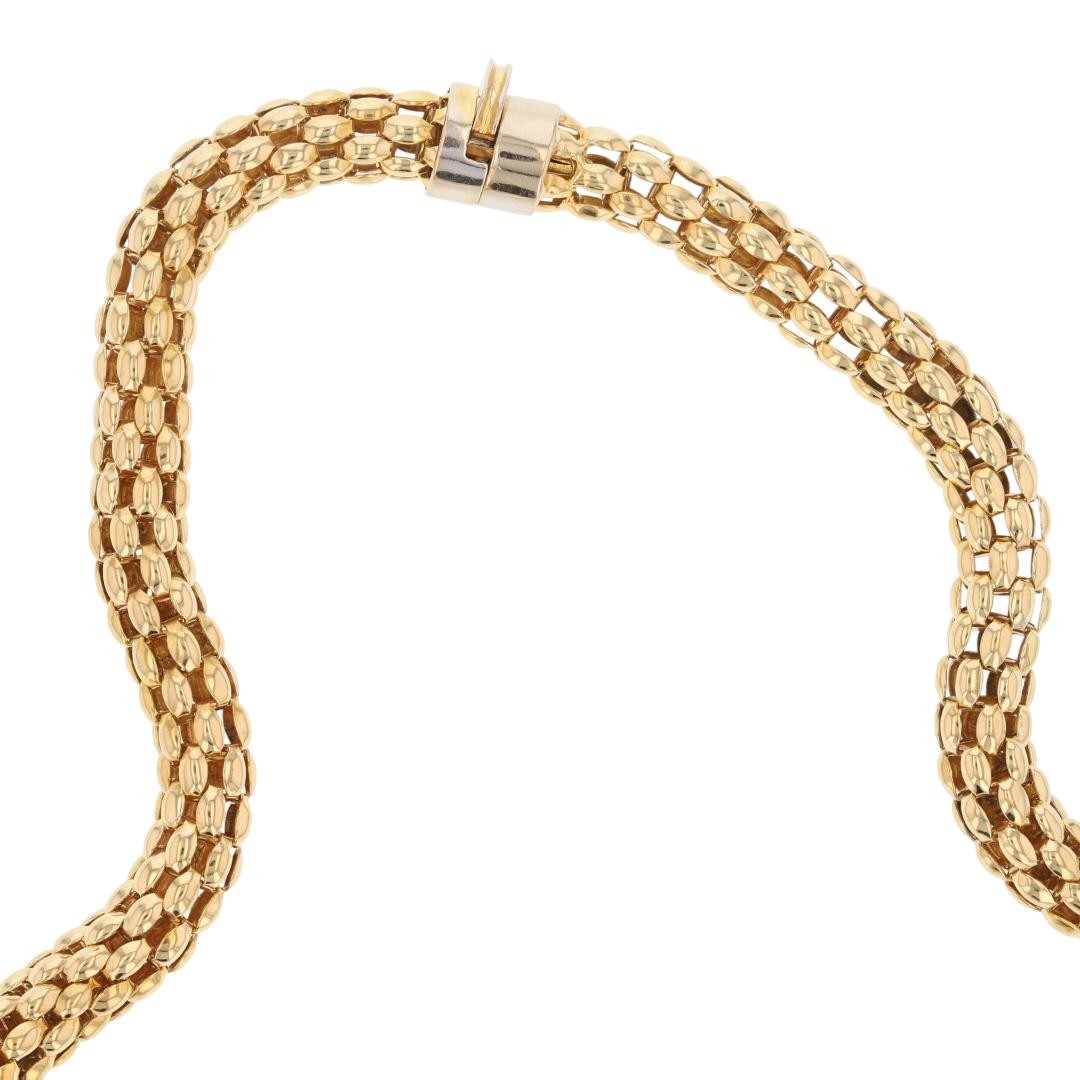 .30ctw Diamond Tube Popcorn Mesh 16.5″ Necklace 18k Multi-Tone Gold 57.59 Grams