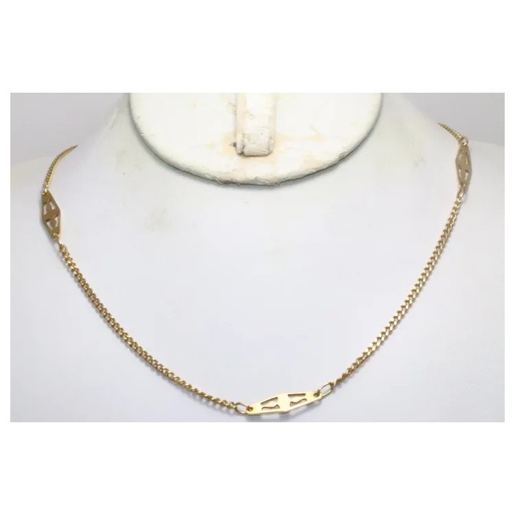 Vintage 18KT Yellow Gold Curb Chain Necklace
