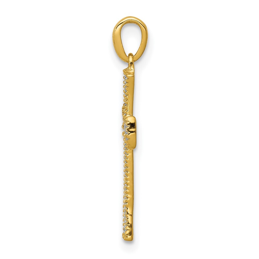 14K Yellow Gold 1/10ctw Diamond Cross Pendant PM5074-010-YA