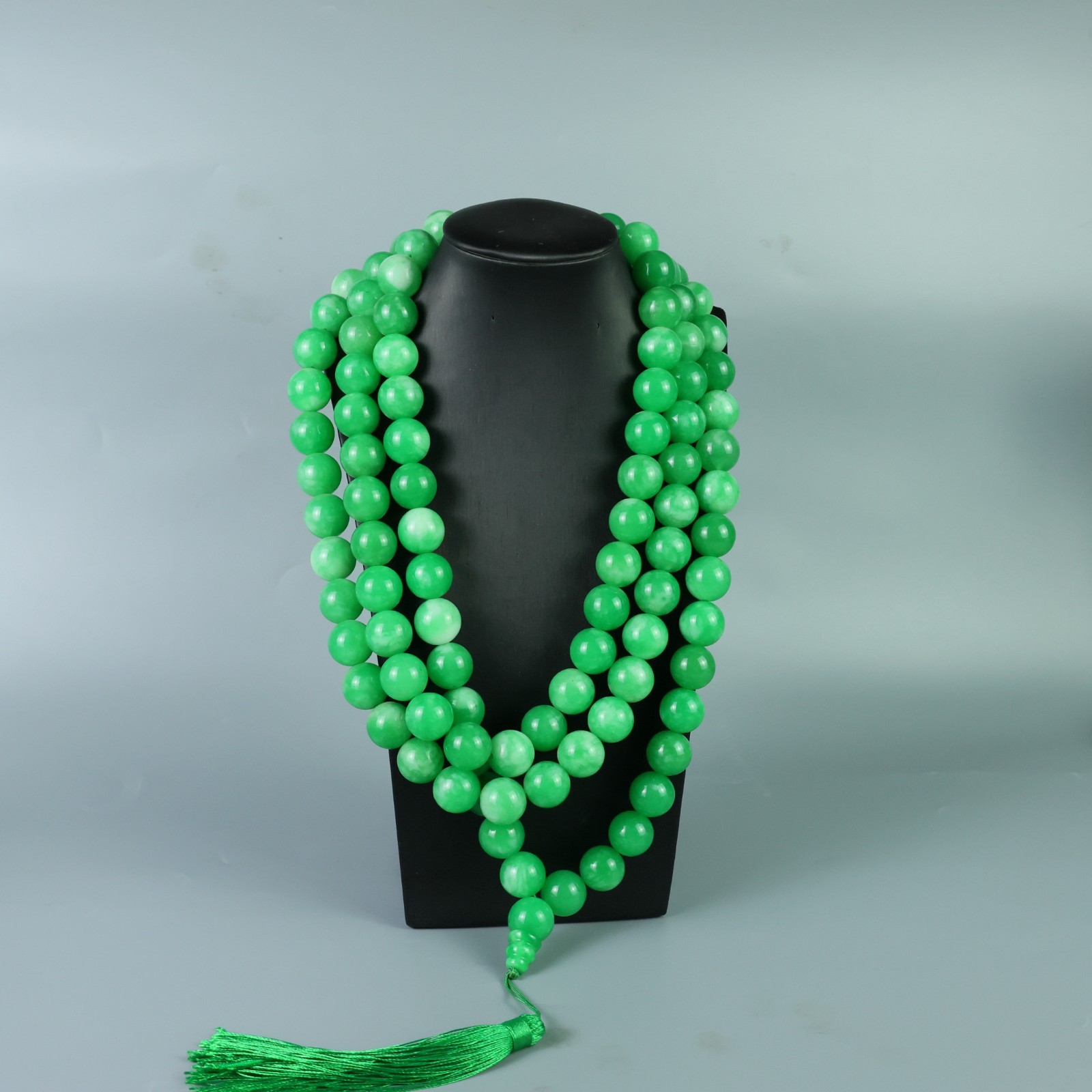 Natural jadeite Light purple Carving 6mm 108beads luck jade prayer beads