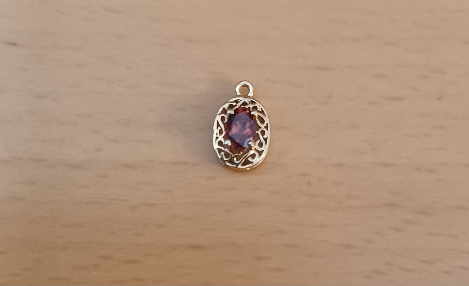 14K Yellow Gold Orange Imperial Topaz Pendant or Charm – .8 Grams