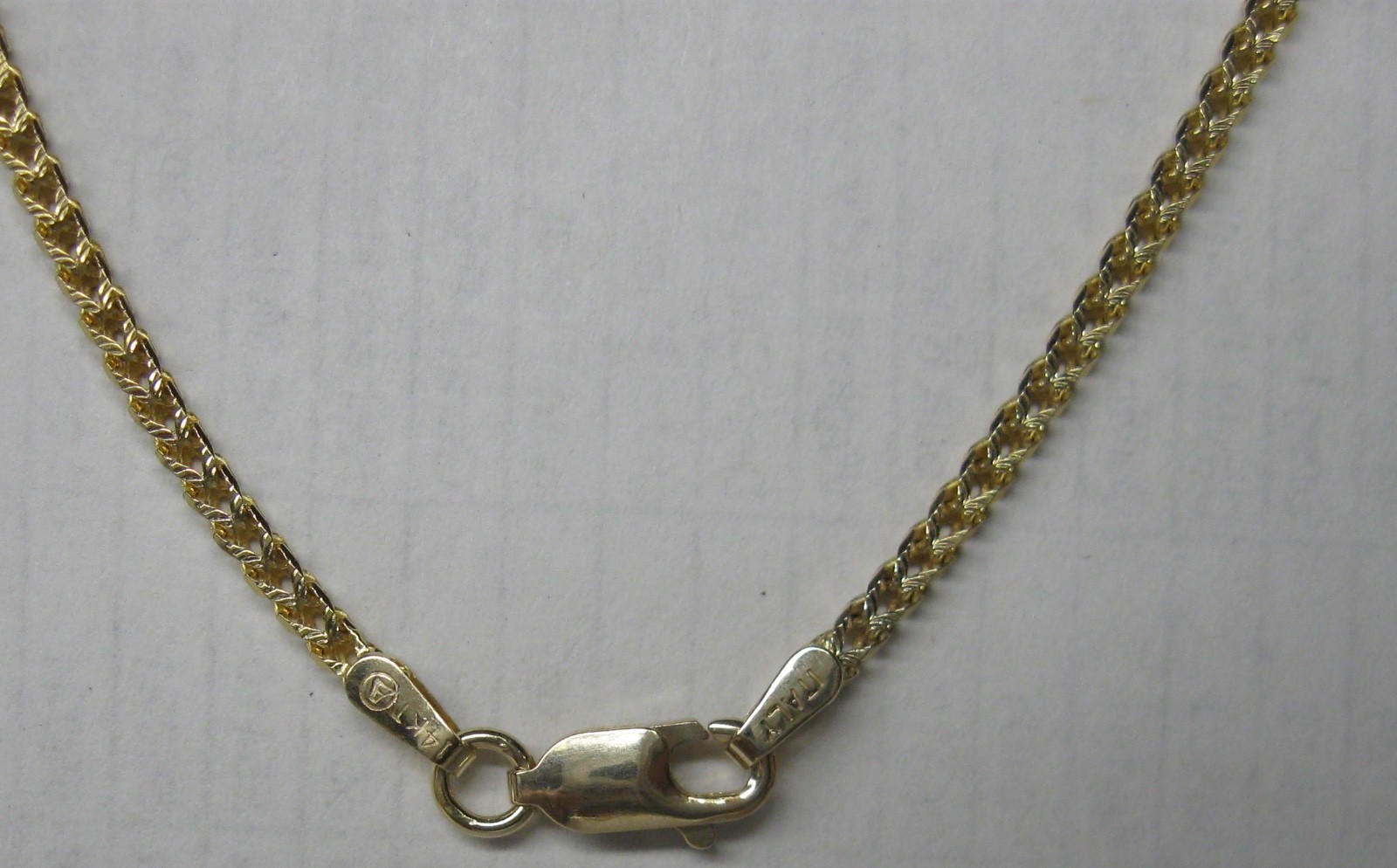 14K SOLID GOLD 19″ DIAMOND CUT 2mm FOXTAIL NECKLACE CHAIN 7.5 GRAMS ITALY NICE