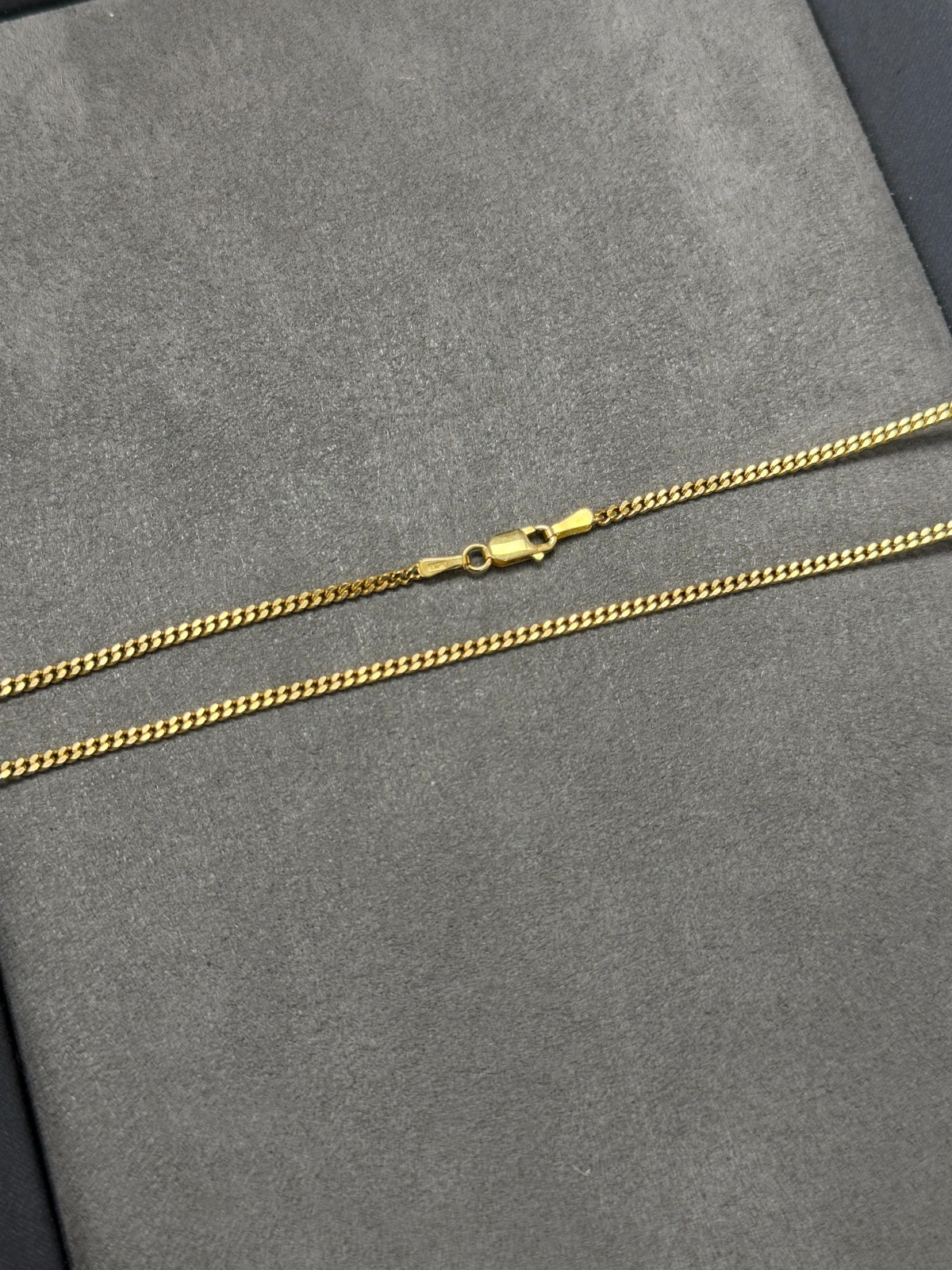 18k Yellow Gold Solid Miami Cuban Curb Link Chain Necklace 24″ 1.8mm 9.20 Grams