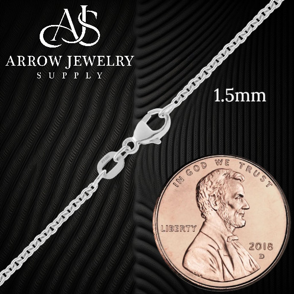 Round Cable Link Solid 950 Platinum Necklace Chain 1mm – 2.3mm Widths 14″ – 36″