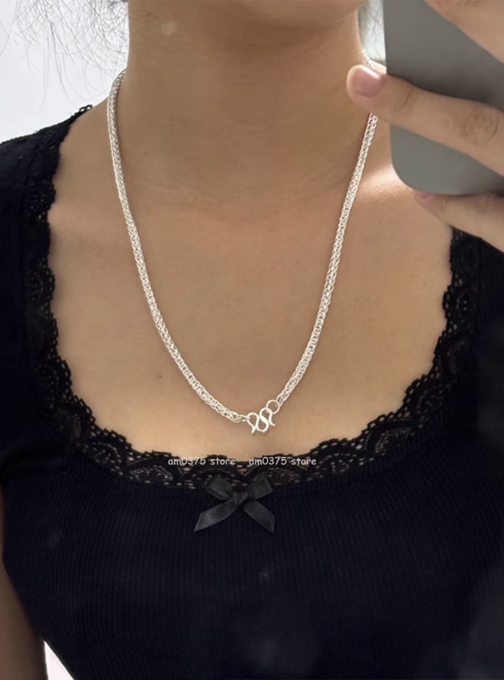 Pure 999 Fine Silver Chain Men Women 3.5mm/4mm Square Wheat Necklace Snake Link