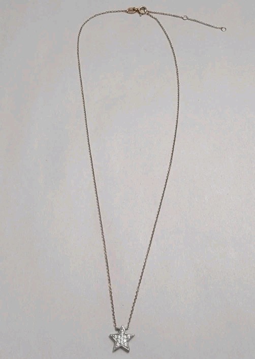 Gold Tone Finish Over Sterling Silver Star Pendant Adjustable Stamped 925 China