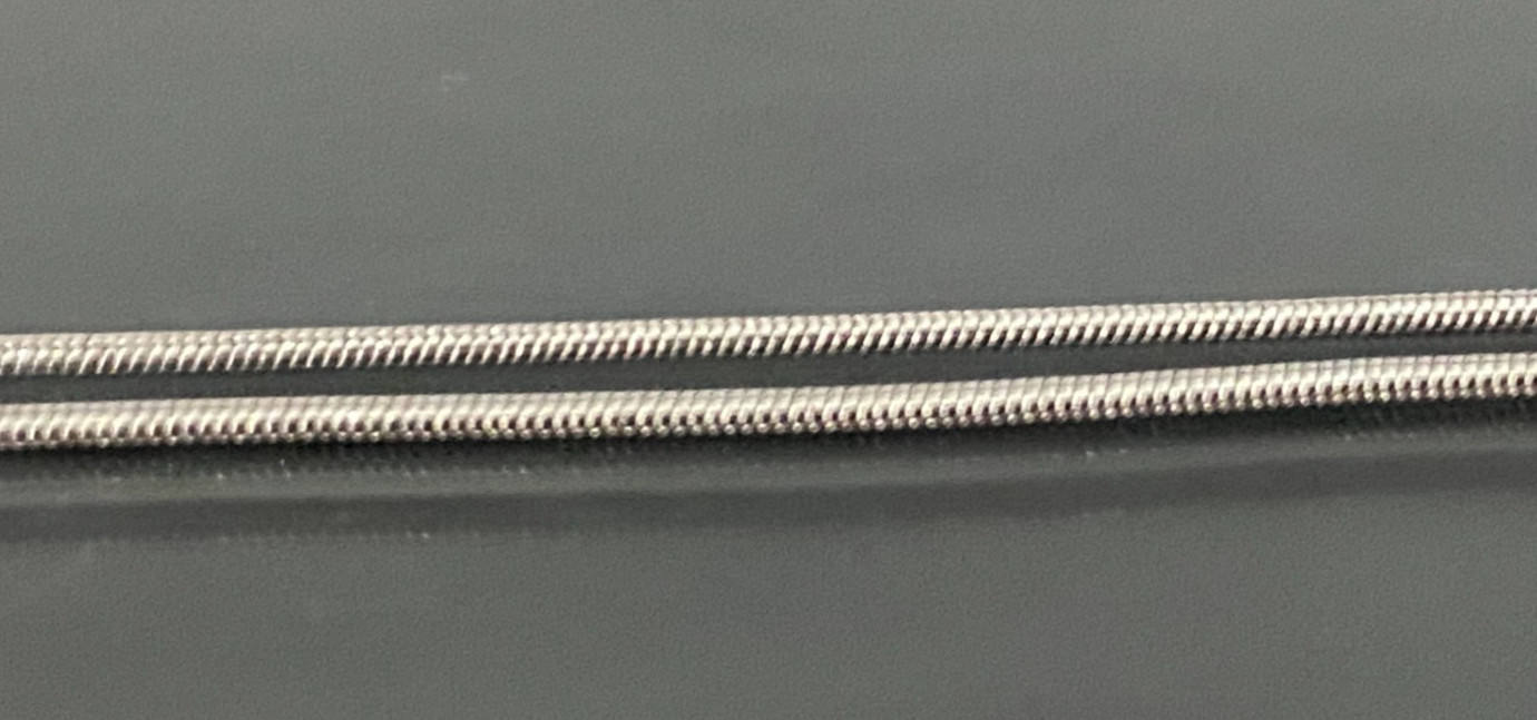 18K White Gold Snake Link Chain Necklace 40cm Long