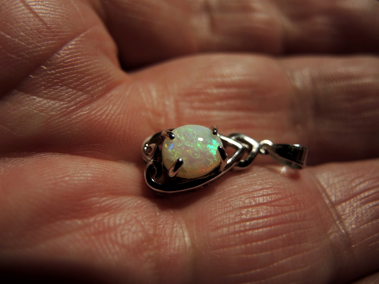 Australian Solid Semi-Crystal Opal Pendant