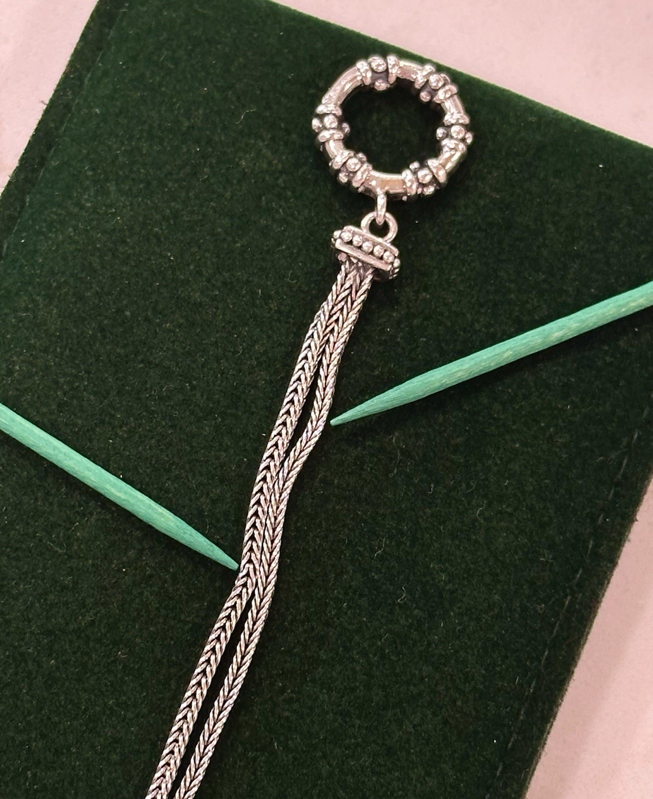 925 Sterling Silver Double Row Foxtail* 16” Necklace/Chain w/ Toggle Clasp, 17g.