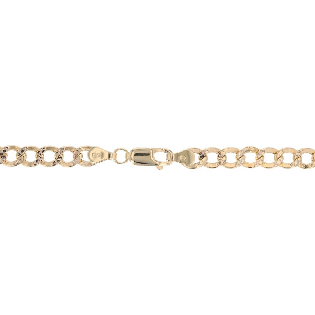 5.2mm Diamond-Cut Curb Link Chain 26″ Necklace 14k Multi-Tone Gold 12.69 Grams