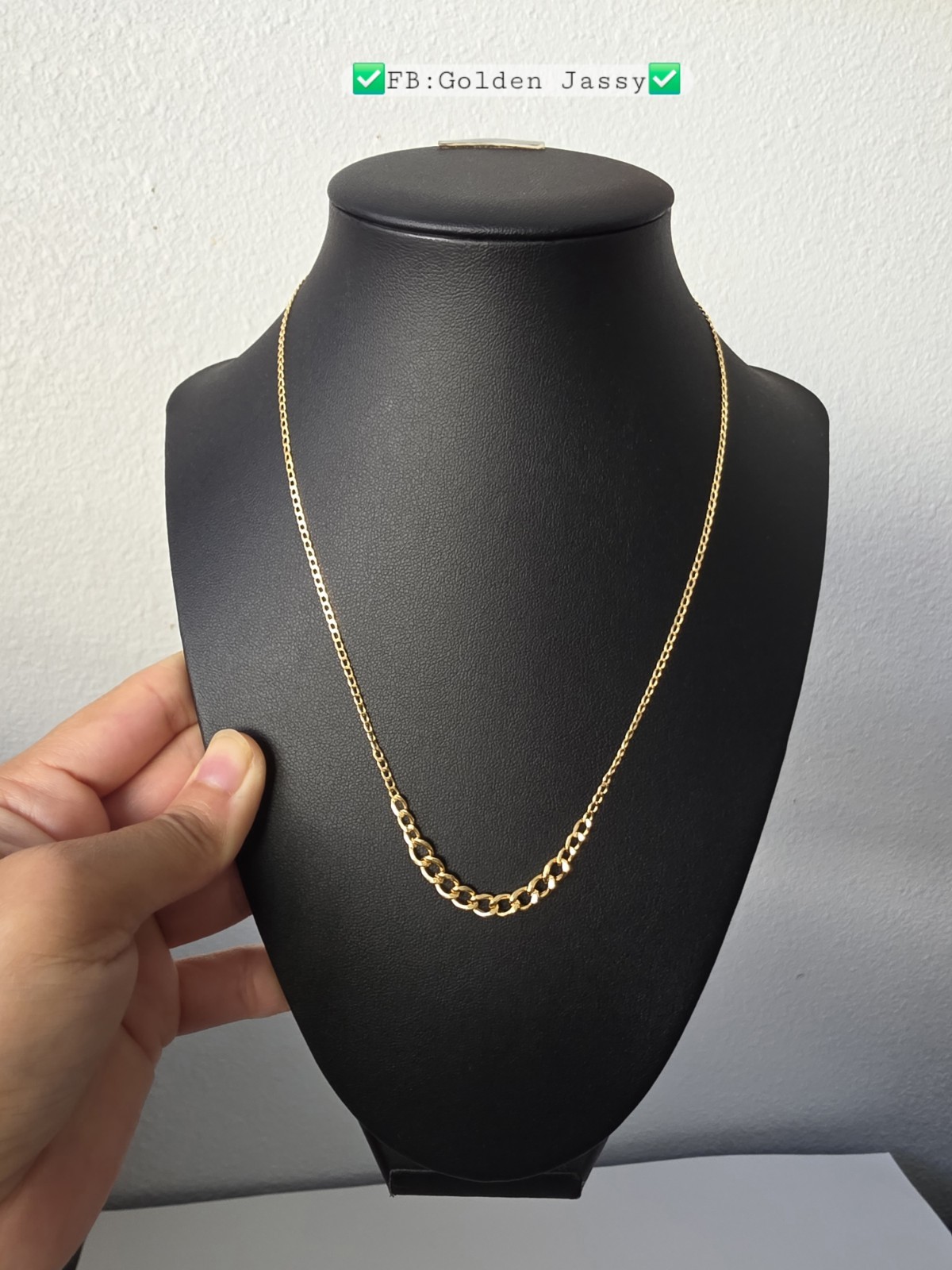 18K Real Gold Cuban Chain 17.5″long