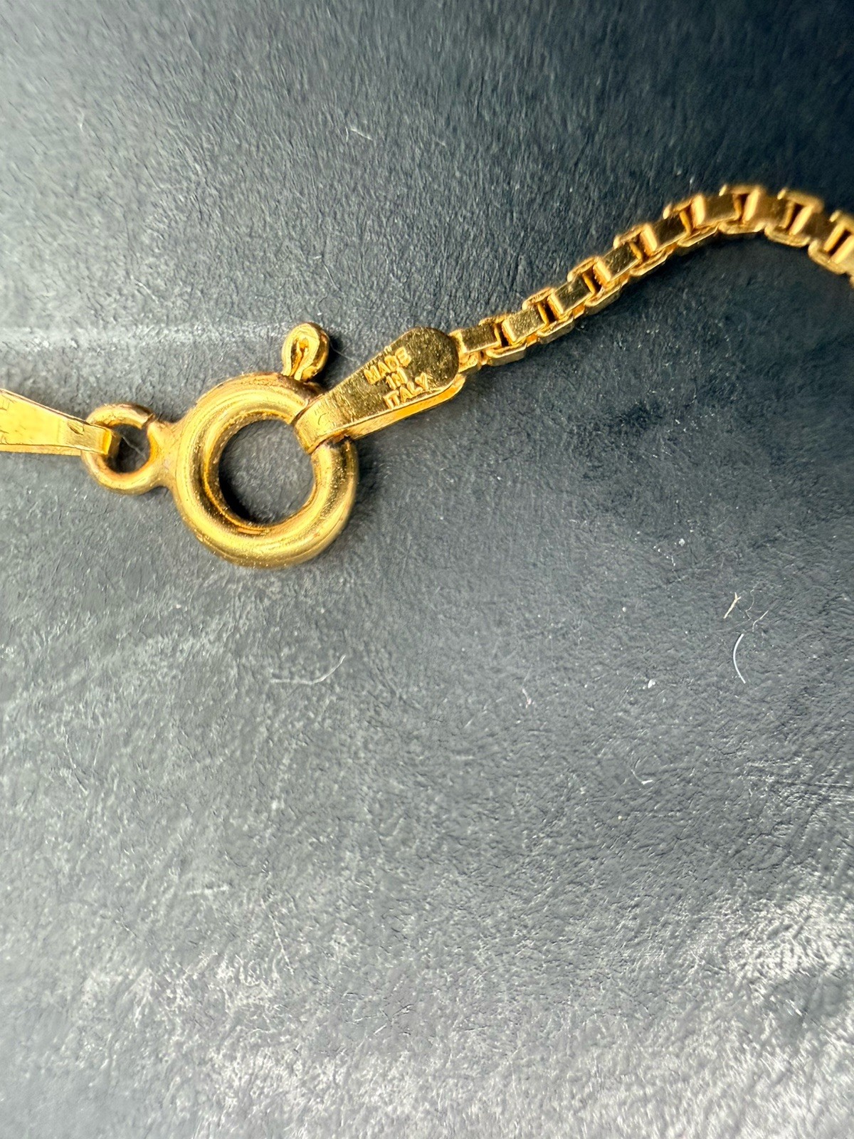 24” Gold Tone 925 Silver Milar Italy Box Link Chain 0.17ozt