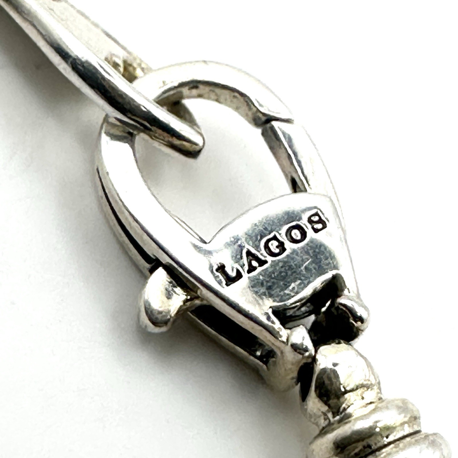 Lagos Signature Caviar Silver Fluted Station Necklace