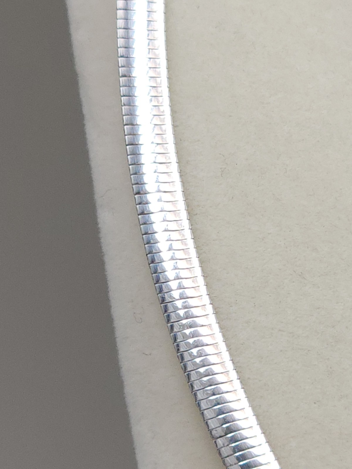 Milor Italy 950 Fine Silver Reversible Omega Choker Necklace 4mm Vintage Chain