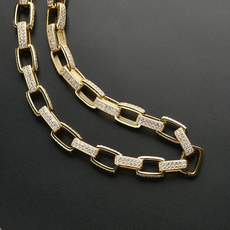 MOISSANITE 7Ct Round 9mm x 24″ Cuban Link Chain Real 925 Sterling Silver