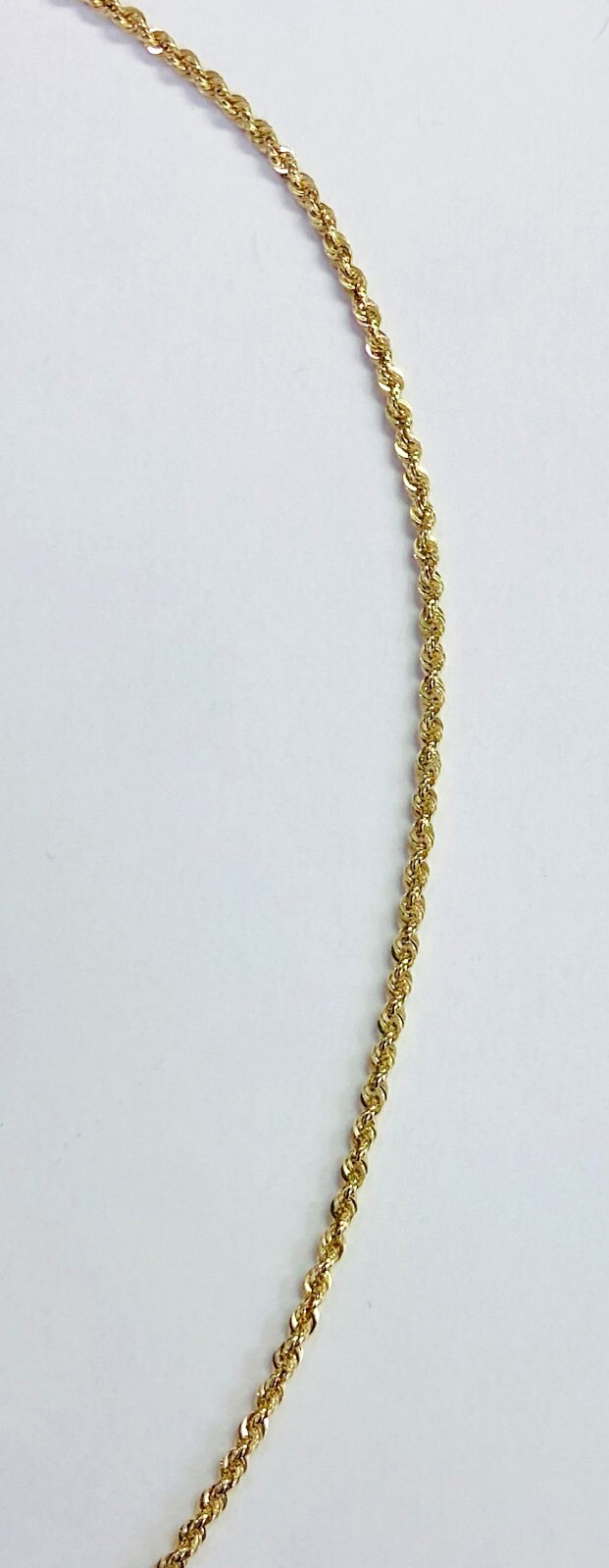 HSN Michael Anthony Jewelry Solid 10KYellow Gold Glitter 22″ Rope Chain Necklace