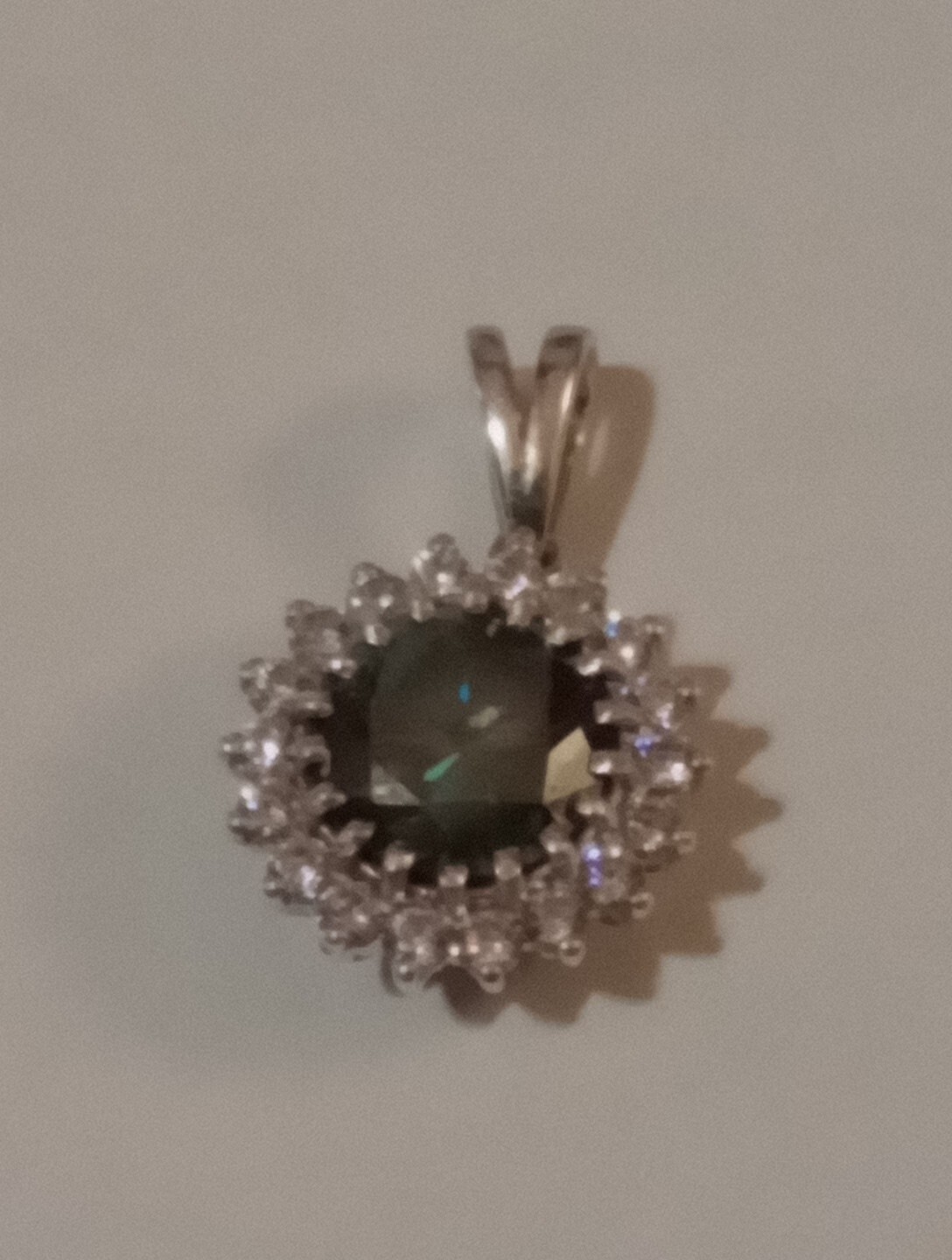 NATURAL GREEN BLUE DIAMOND 3.00CT 925 SILVER WHITE GOLD OVER PENDANT DIAMOND ACC