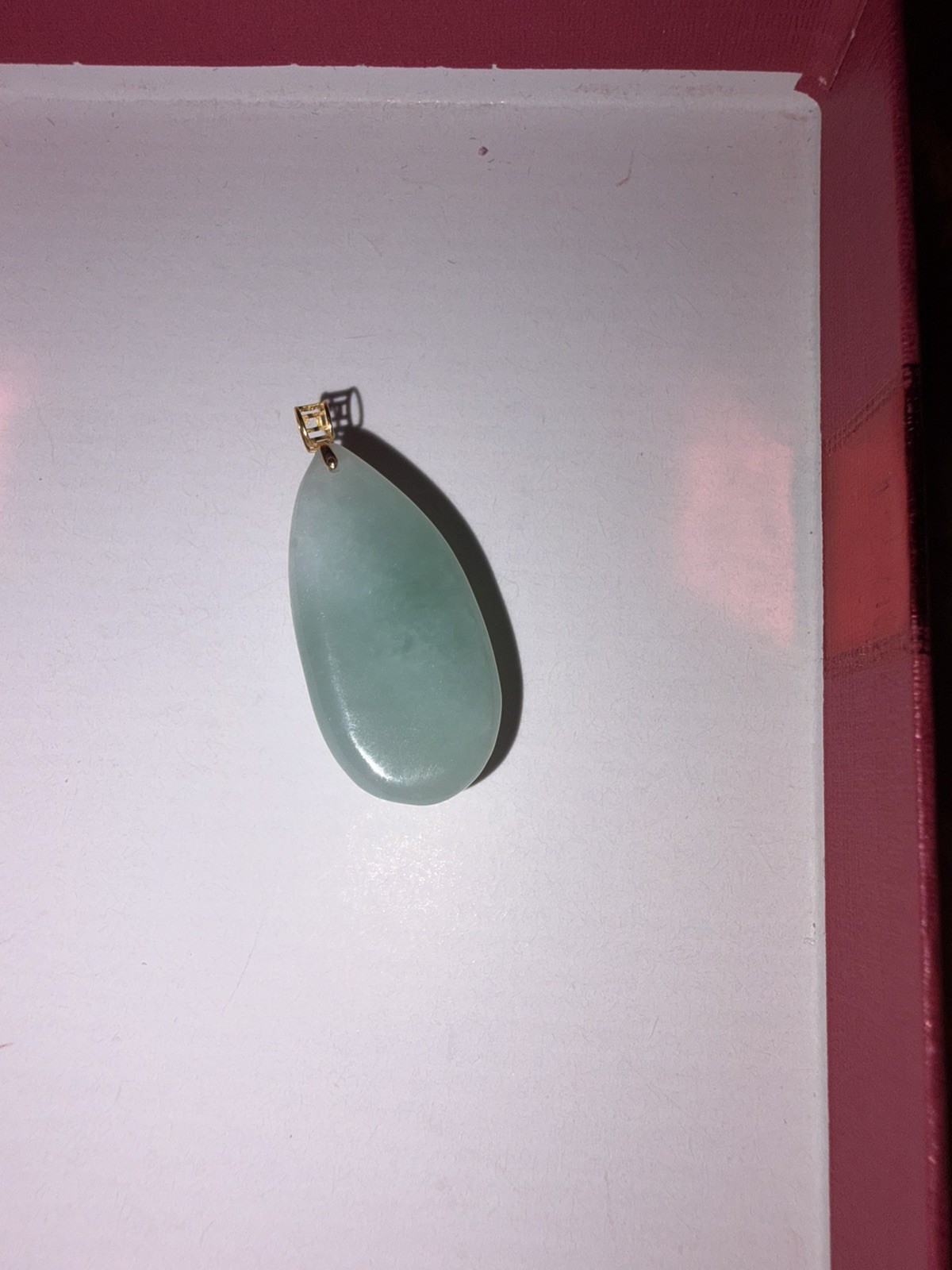 Grade A 100% Natural Untreated Myanmar Jadeite Light Green Pendant 18k Gold