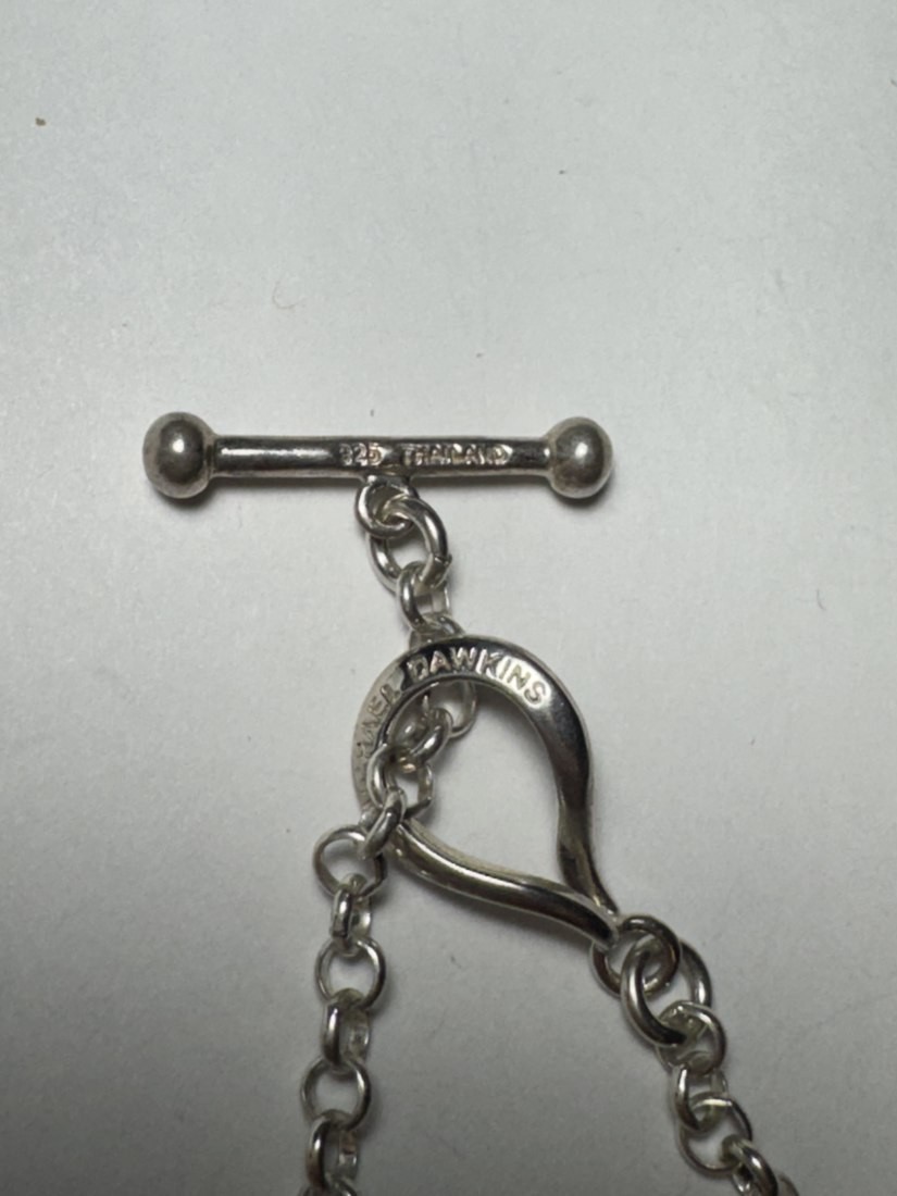 Michael Dawkins sterling silver caviar bead station necklace toggle 34″