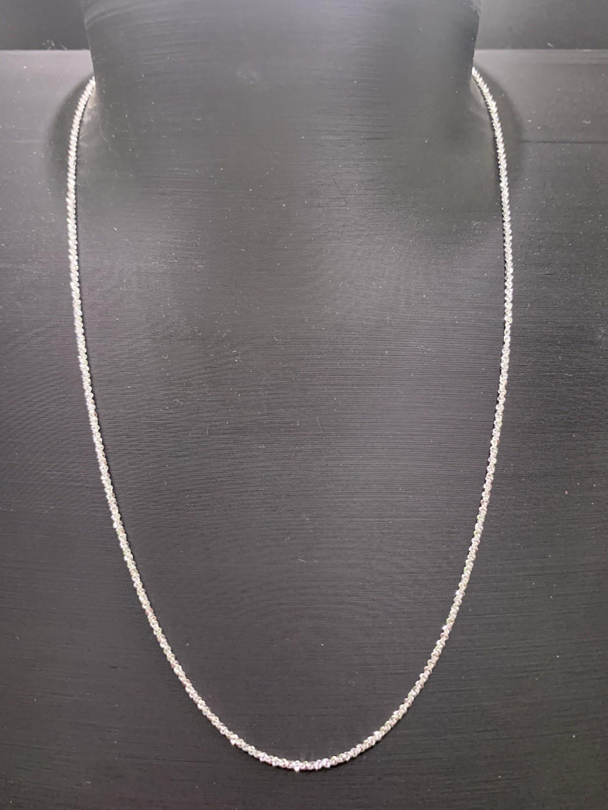 925 Sterling Silver Twisted Rock Chain 20” 1.3mm