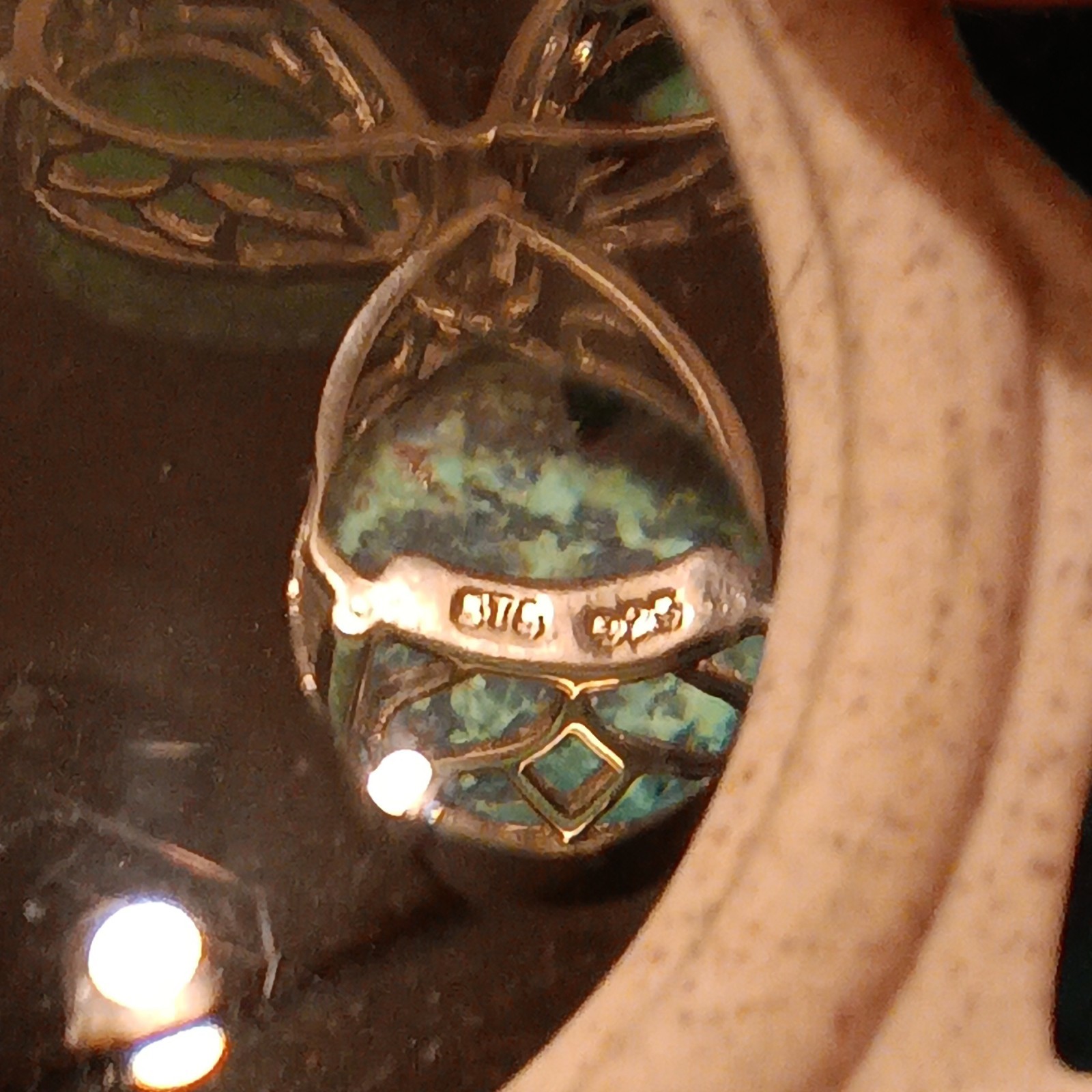 STS Shattuckite 925 Sterling Silver Pear Shape Necklace Pendant Congo India