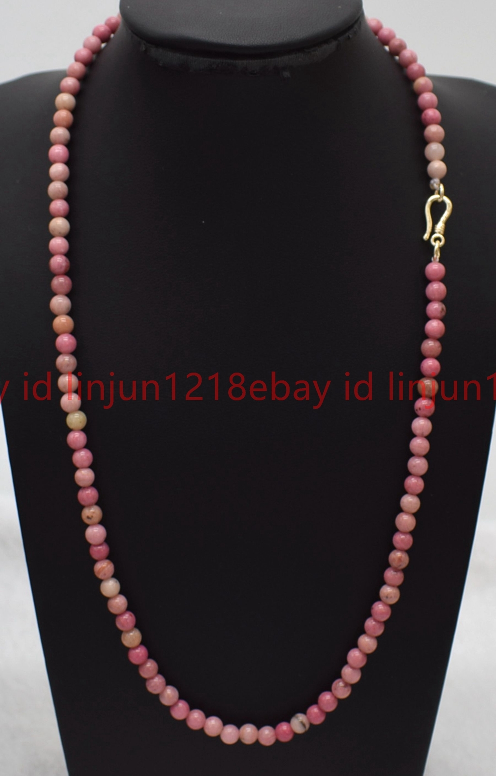 Natural Beautiful 4mm Pink Rhodonite Round Gemstone Beaded Necklace 16-28in