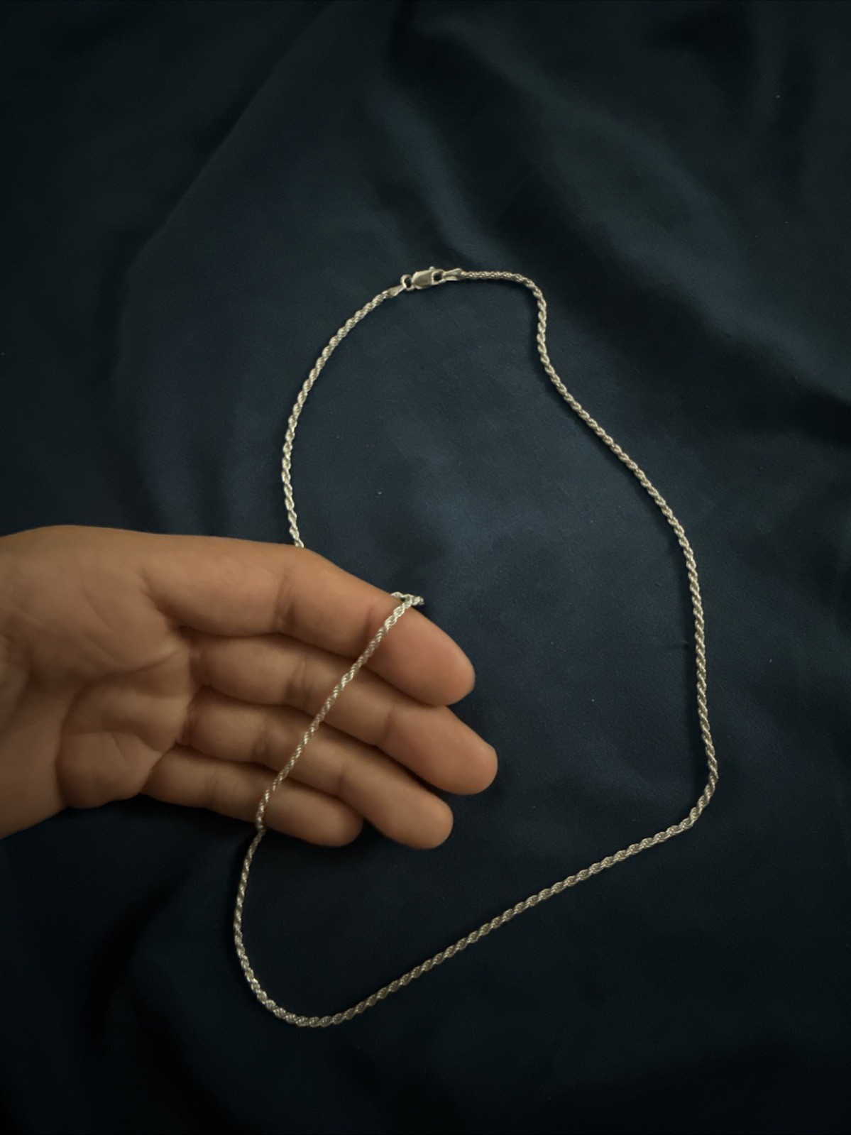 Real Solid Sterling Silver Diamond Cut Rope Chain Mens Boys or Necklace