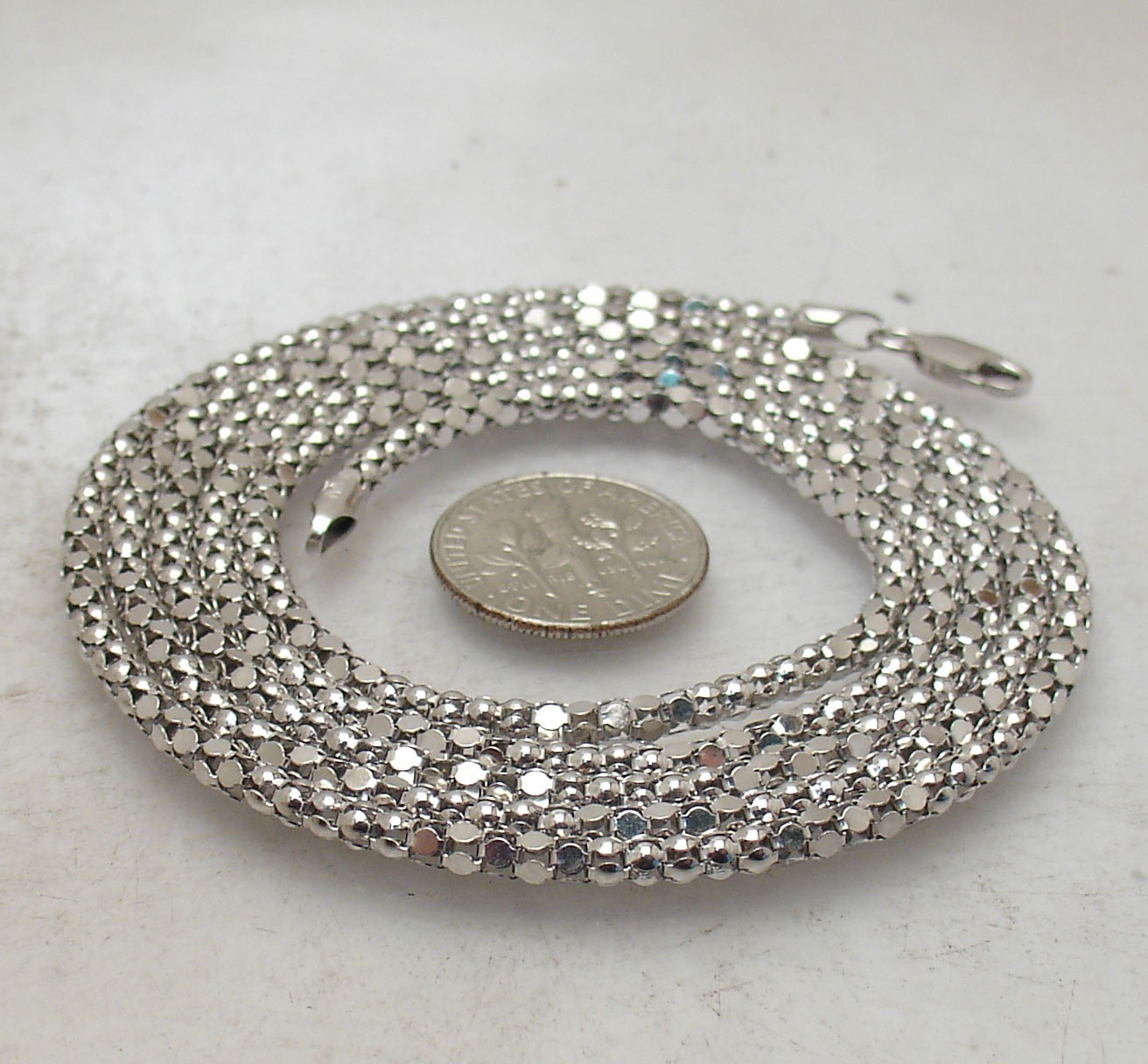 36″ Sparkle Popcorn Coreana Chain Necklace Anti-tarnish Real Sterling Silver
