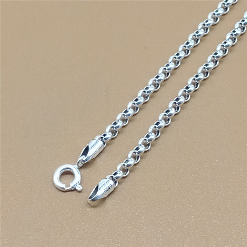 Sterling Silver Rolo Chain Necklace 925 Silver Belcher Rollo 3mm 16 – 34 Inches