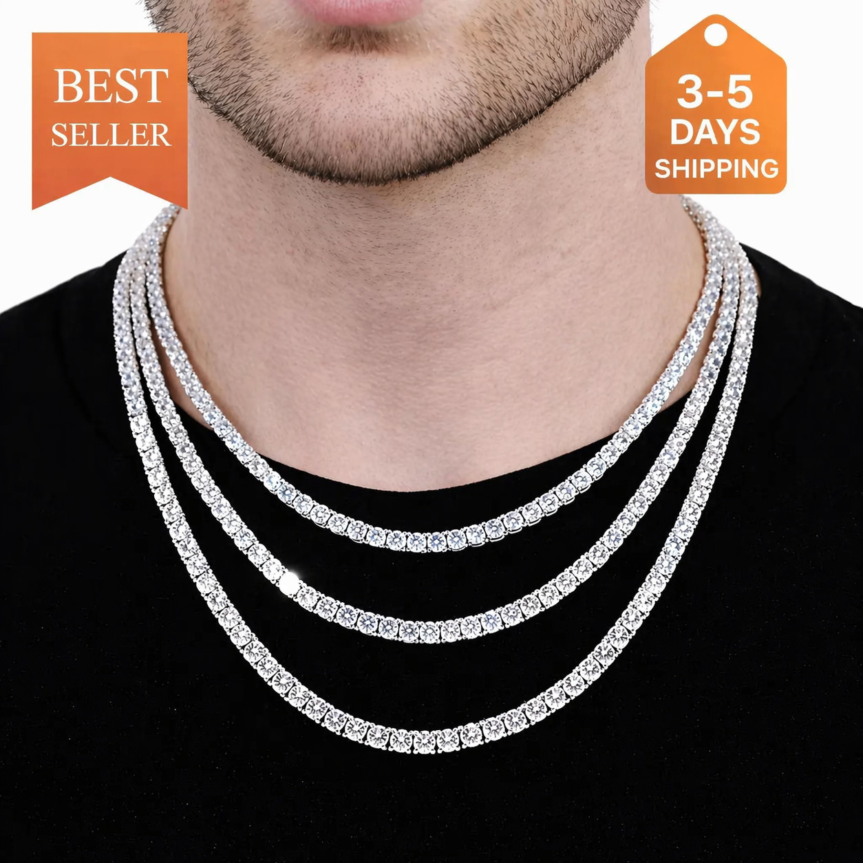 Moissanite Tennis Necklace for Women Men S925 Lab Created Chain mothers day gift