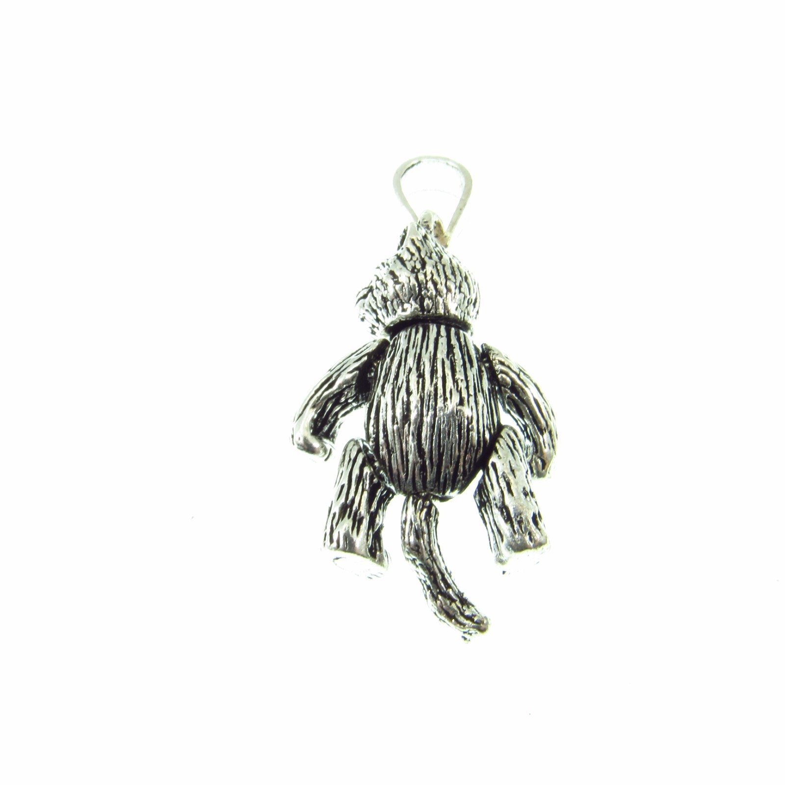 Solid 925 Sterling Silver ArticulatedKitty Cat Pendant, Feline Charm Jewelry