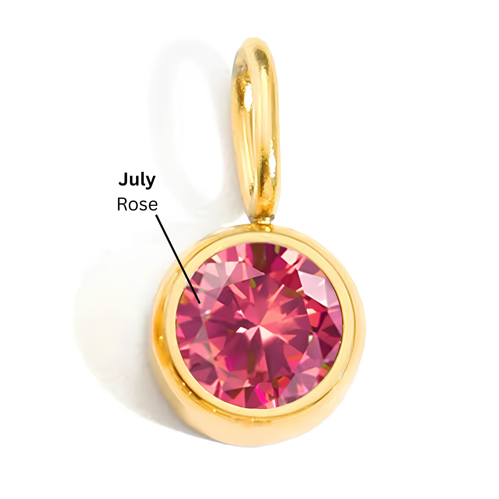 925 Sterling Silver Birthstone Dangle Charm Pendant 18k Gold Plated CZ Gift