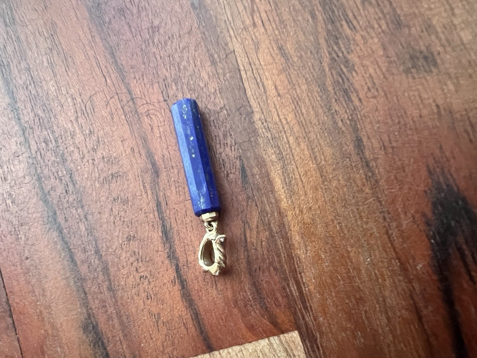 $650 David Yurman 18k Gold Lapis Lazuli Barrel Pendant Enhancer