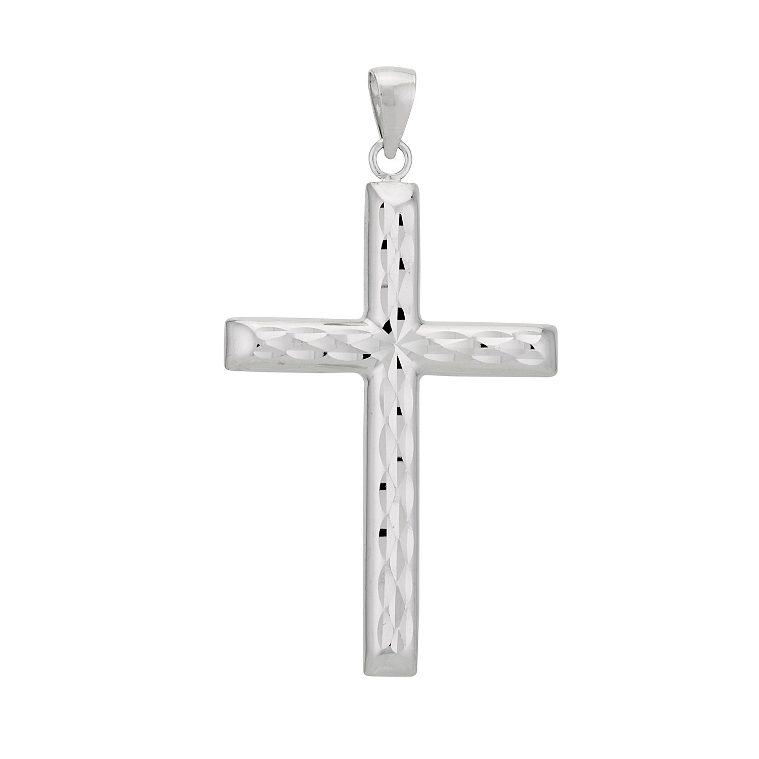 14k solid white gold reversible cross 1.5 grams