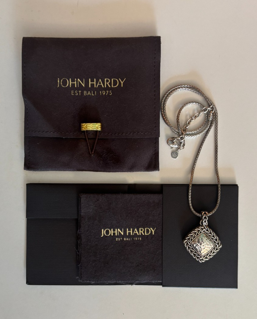 JOHN HARDY Classic Chain Palu Hammered Pendant Necklace in 925 Silver