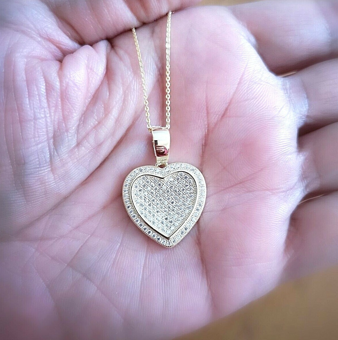 1.00 Ct Women’s Lab Created Diamond Pendant Necklace 14K Gold Plated