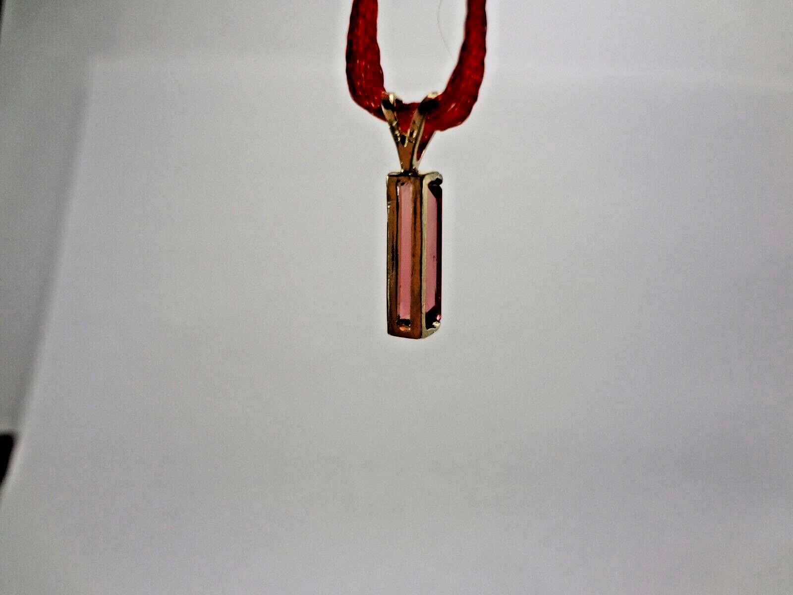 SOLID 14K GOLD – LOUPE CLEAN PINK TOURMALINE PENDANT CHARM – .91 GRAMS – E93