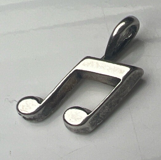 IFB 925 Sterling Silver Retro Charm Pendant Quaver Eighth Music Note Band Choir
