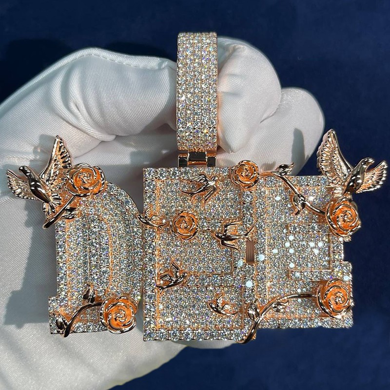 7.00Ct Round Cut Moissanite Men’s Custom New Style Pendant 925 Sterling Silver