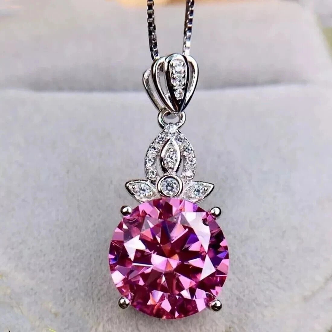 Fancy 5 Ct Pink Treated Diamond Pendant VVS1 Certified ! Gift For Partner